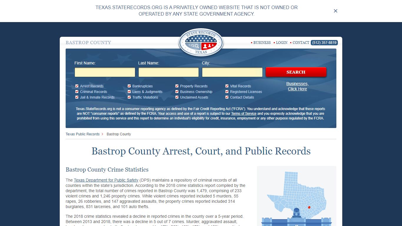 Bastrop County Arrest, Court, and Public Records